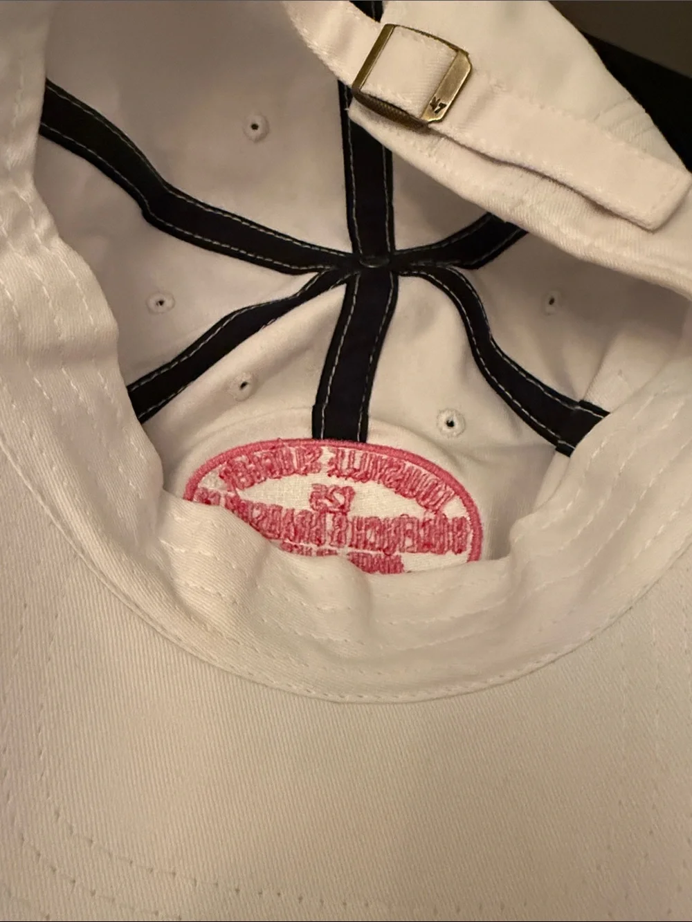 Louisville Slugger White Baseball Cap with Pink Logo